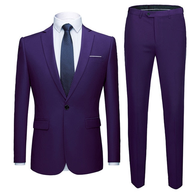 Männer Anzüge Slim Fit Business Büroanzug  2-teilige Jacket & Hosen tif-shop24.de