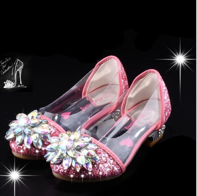 Mode Aschenputtel Kristall Bright Diamond  Mädchen Prinzessin  High Heels Schuhe tif shop 24.de