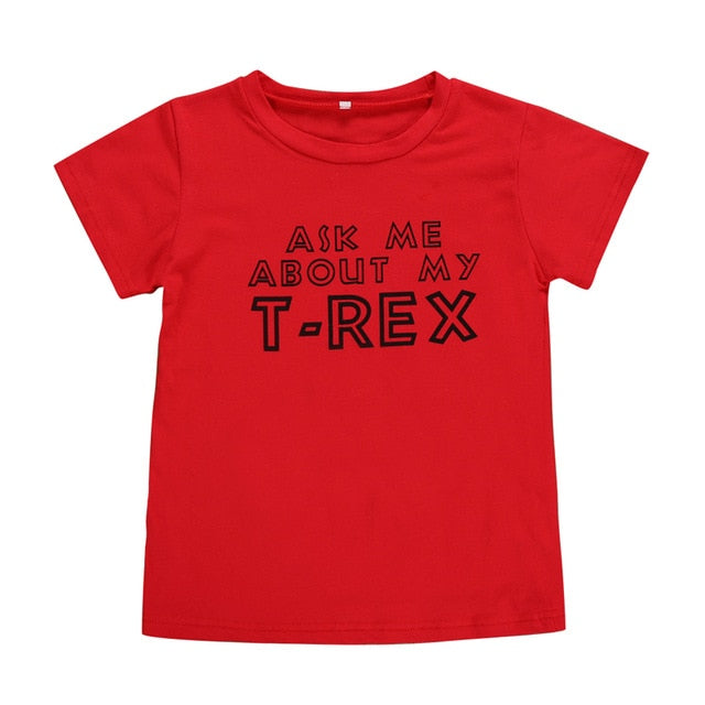 Fragen Sie mich nach meinem T Rex Flip T-Shirt Kinder lustiges Hemd Dinosaurier Grafik Mode