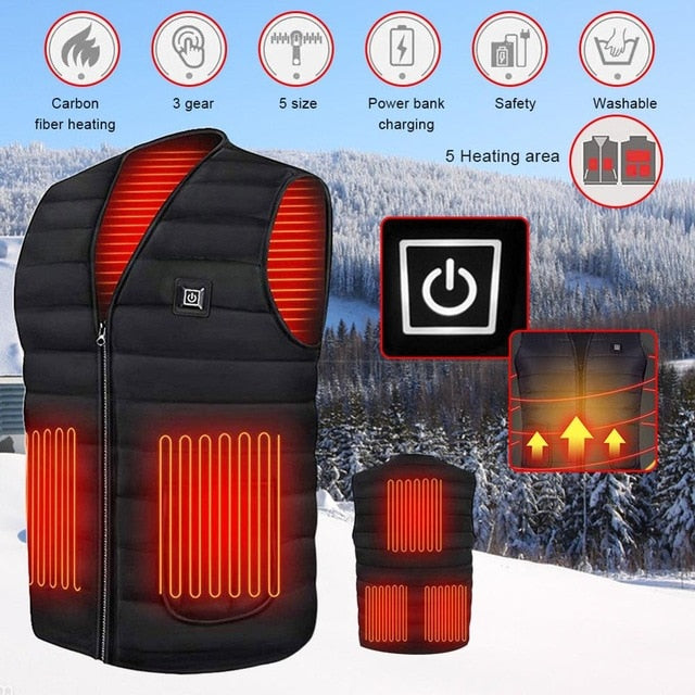 9 Areas Men Heated vest Smart heating Cotton Vest USB Infrared Electric Heating Vest Women Outdoor Thermal Winter Warm Jacke tif shop 24.de