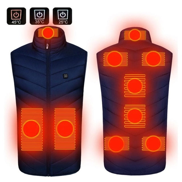 9 Areas Men Heated vest Smart heating Cotton Vest USB Infrared Electric Heating Vest Women Outdoor Thermal Winter Warm Jacke tif shop 24.de