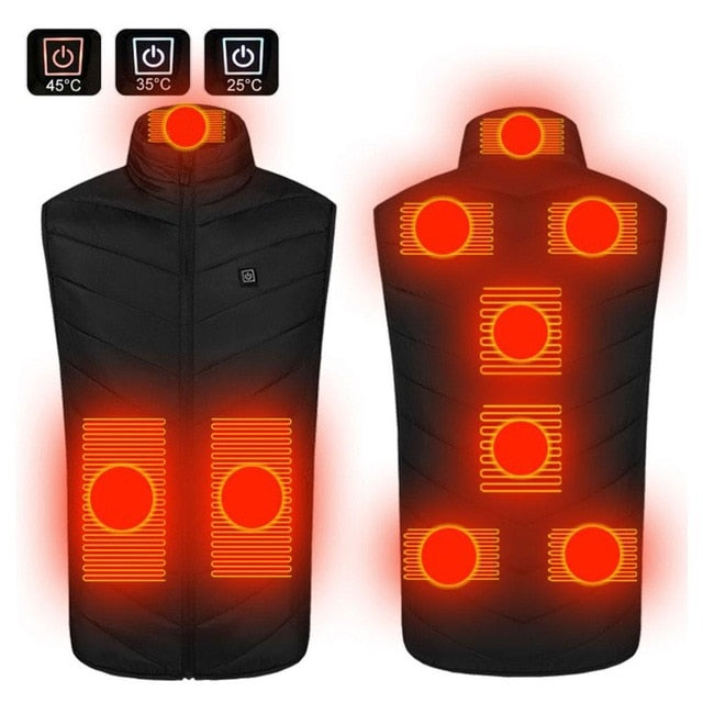 9 Areas Men Heated vest Smart heating Cotton Vest USB Infrared Electric Heating Vest Women Outdoor Thermal Winter Warm Jacke tif shop 24.de