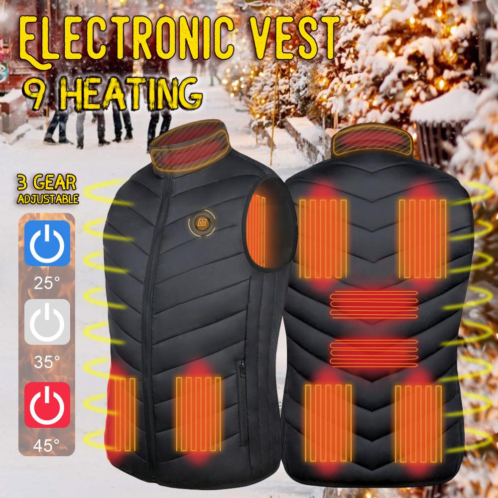 9 Areas Men Heated vest Smart heating Cotton Vest USB Infrared Electric Heating Vest Women Outdoor Thermal Winter Warm Jacke tif shop 24.de