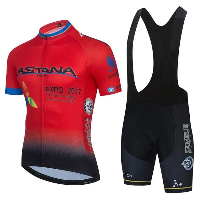 Team ASTANA  Fahrrad Kleidung  Jersey Ropa Herren Fahrrad Sommer Pro Radfahren Trikots 20D Gel Pad Bike Shorts