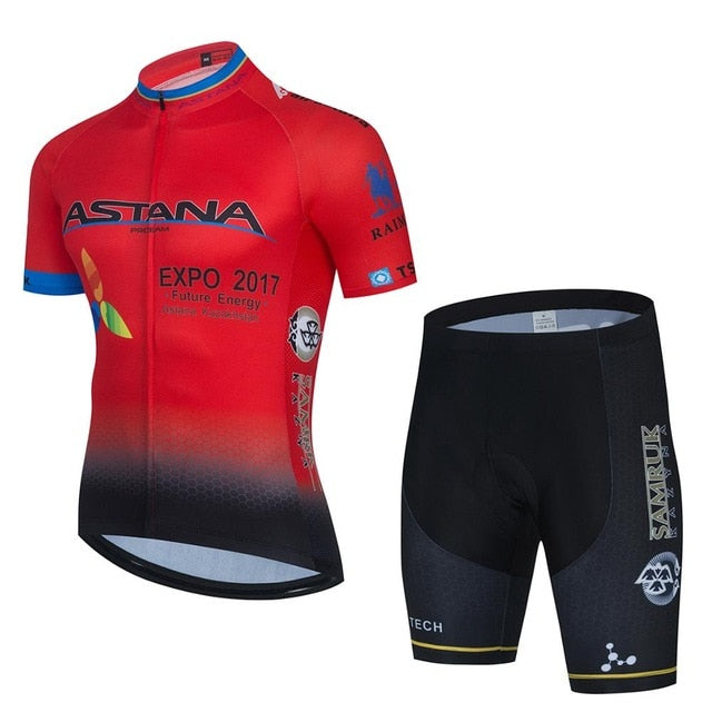 Team ASTANA  Fahrrad Kleidung  Jersey Ropa Herren Fahrrad Sommer Pro Radfahren Trikots 20D Gel Pad Bike Shorts