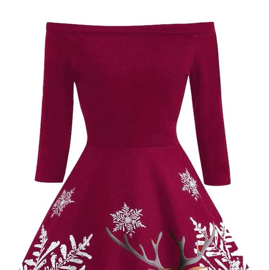 Weihnachtspositionierung, die ein großes Swing-Kleid in Linie druckt | tif-shop24.de