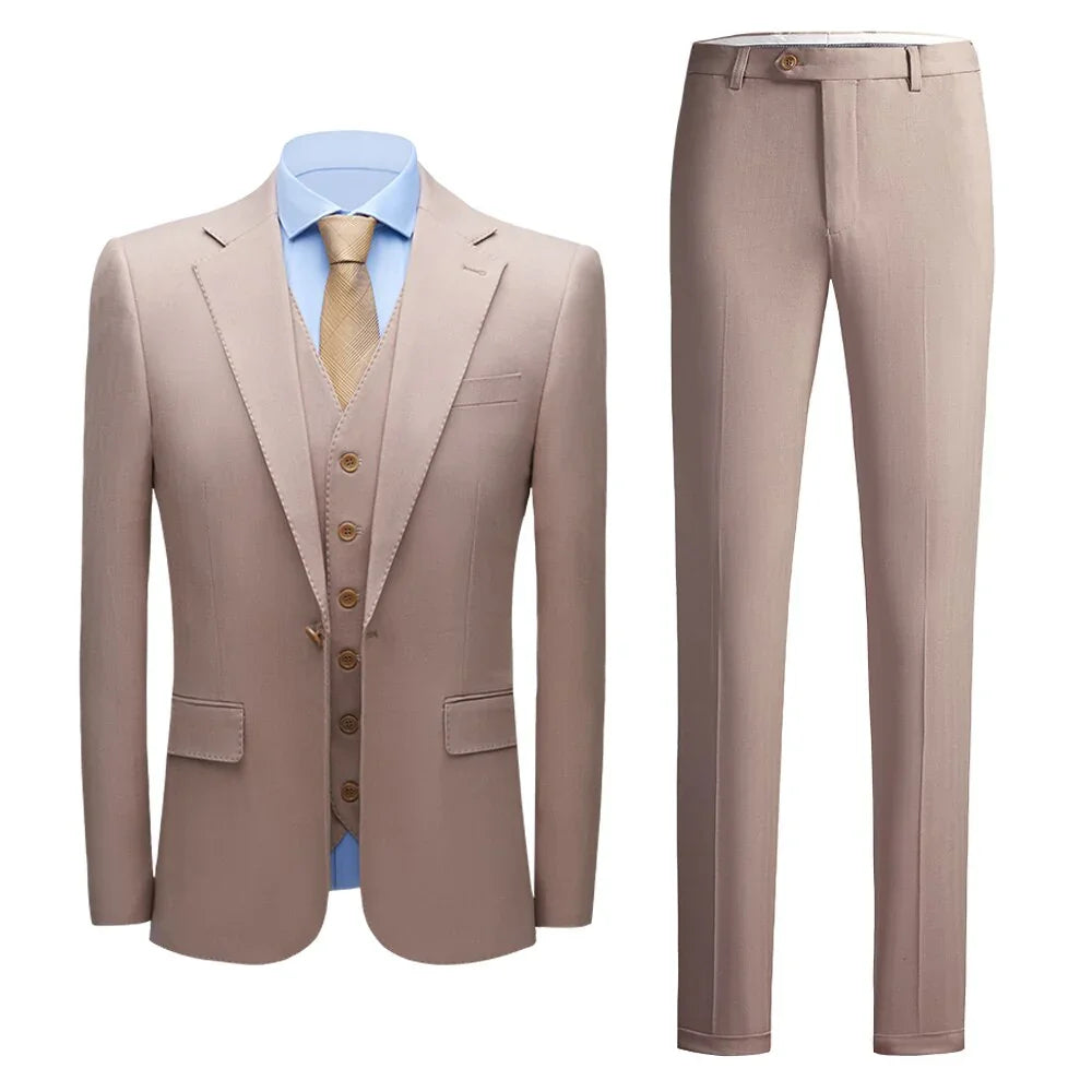 Wunderbare Bräutigam Hochzeit Promotion Slim Fit Formale Business Arbeit Tragen Anzüge 3Pcs Set (Jacke + Hose + Weste) - tif-shop24.de
