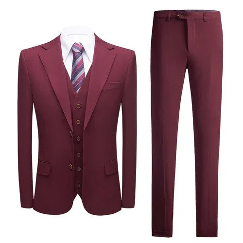 Wunderbare Bräutigam  Hochzeit  Promotion Slim Fit Formale Business Arbeit Tragen Anzüge 3Pcs Set (Jacke + Hose + Weste) | tif-shop24.de