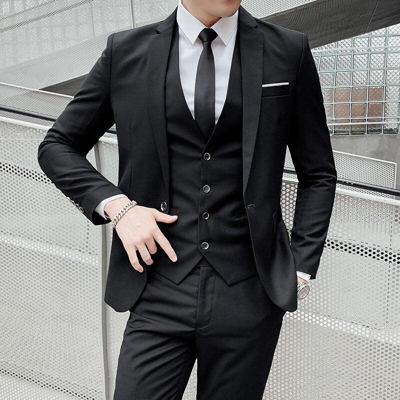 Jacke + Hose + Weste luxus Hochzeit Anzug Trailblazer Slim Fit Anzug Business Casual Formale Partei Klassische 4 Farben | tif-shop24.de