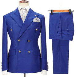 Modedesign Marineblau Herren Anzüge Business Kostüm Homme Hochzeitskleid Bräutigam Smoking Terno Slim Fit Prom Zweireiher Blazer | tif-shop24.de
