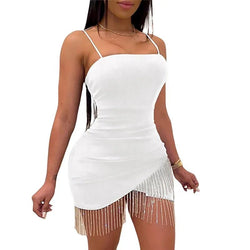 Damen Formale Abend Party Sexy Quasten Club Kurze Kleider Vestidos Herbst Frauen Pailletten Ärmel Bodycon Kurzen Kleid | tif-shop24.de