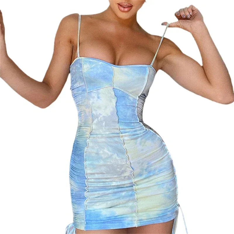 Sexy frauen Strand Mini Kleid Boho Rüschen Floral Print Kurzen kleid frauen sexy Boho party Floral Lace Up Strand kleider | tif-shop24.de