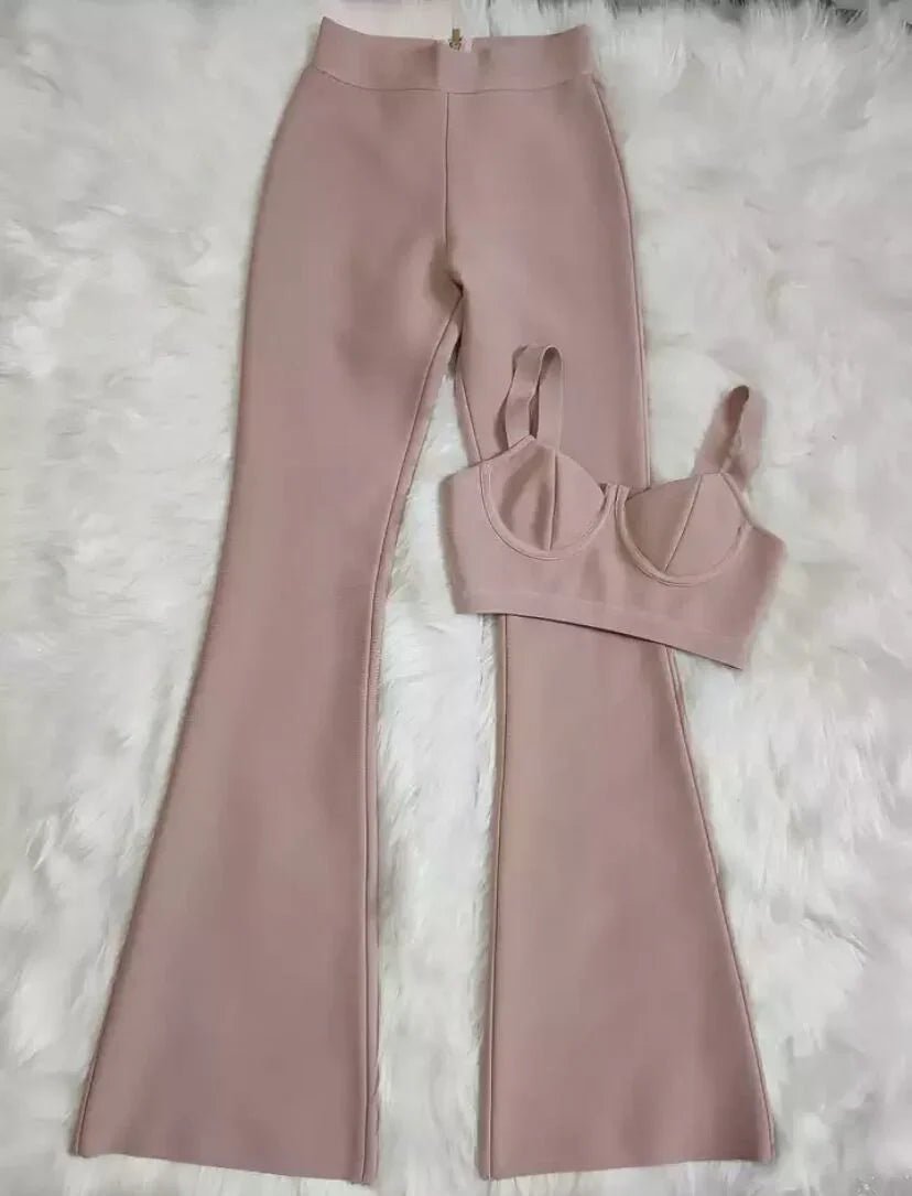 Hohe qualität Blau Zwei Stücke Set Bodycon Rayon Bandage Set Abend Party Sexy Mode Outfit | tif-shop24.de