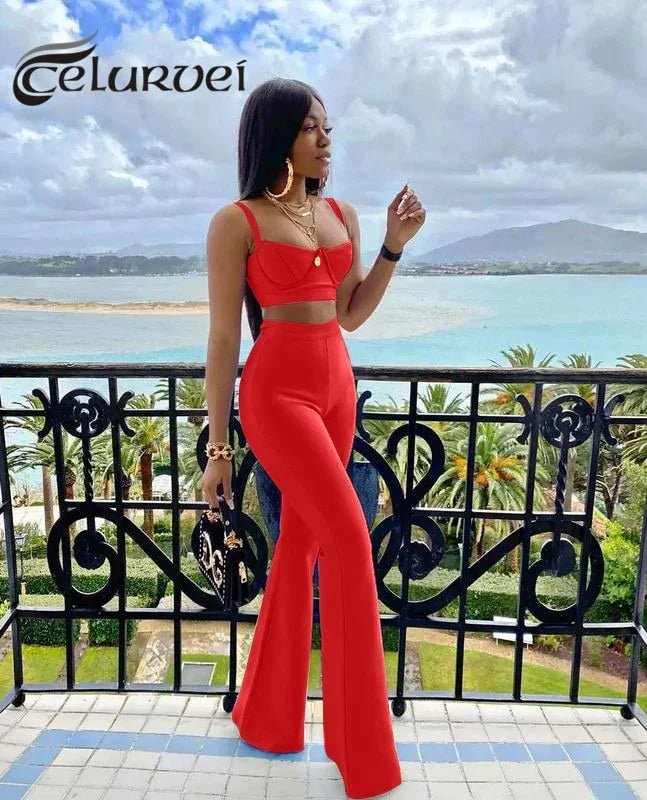 Hohe qualität Blau Zwei Stücke Set Bodycon Rayon Bandage Set Abend Party Sexy Mode Outfit | tif-shop24.de