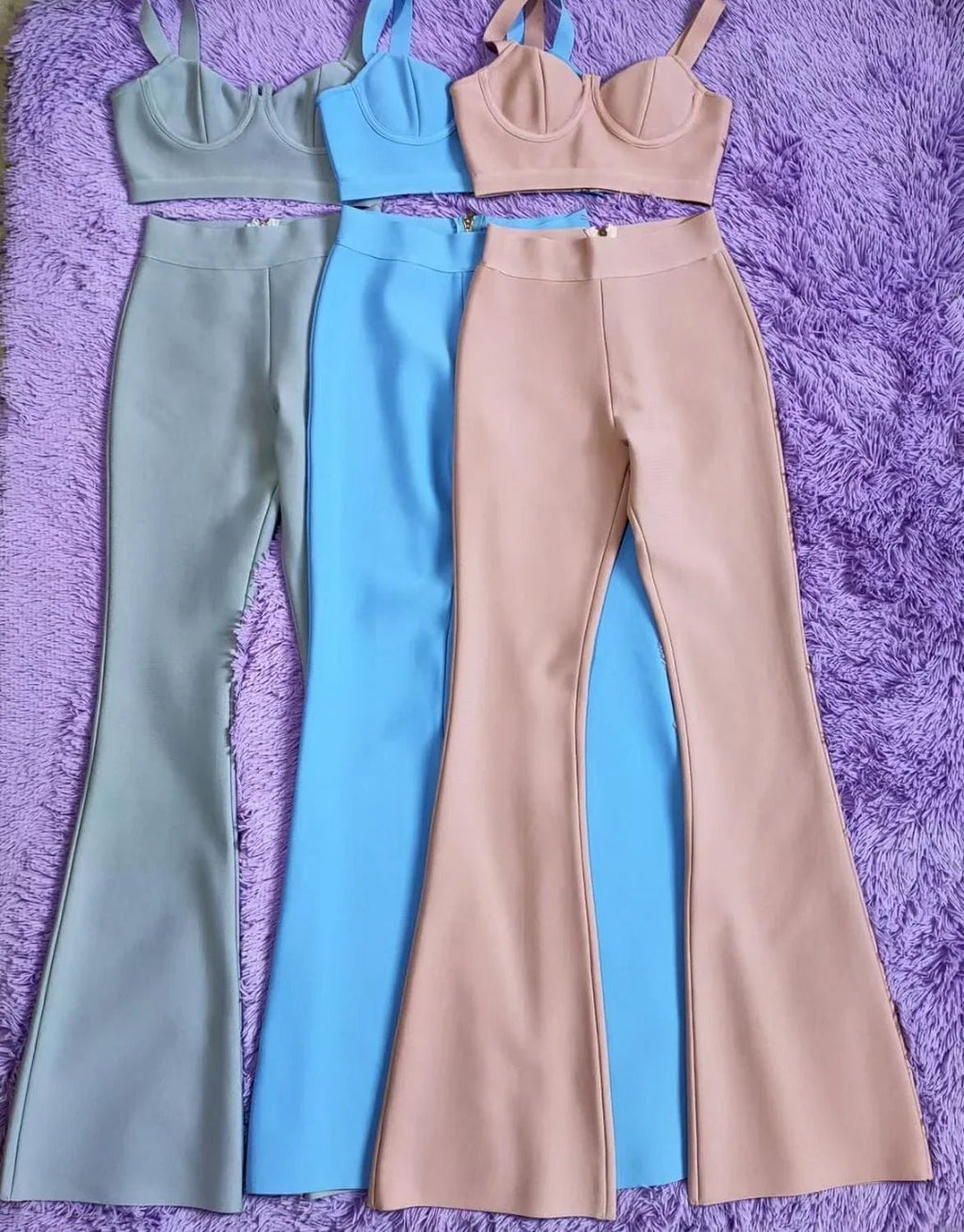 Hohe qualität Blau Zwei Stücke Set Bodycon Rayon Bandage Set Abend Party Sexy Mode Outfit | tif-shop24.de