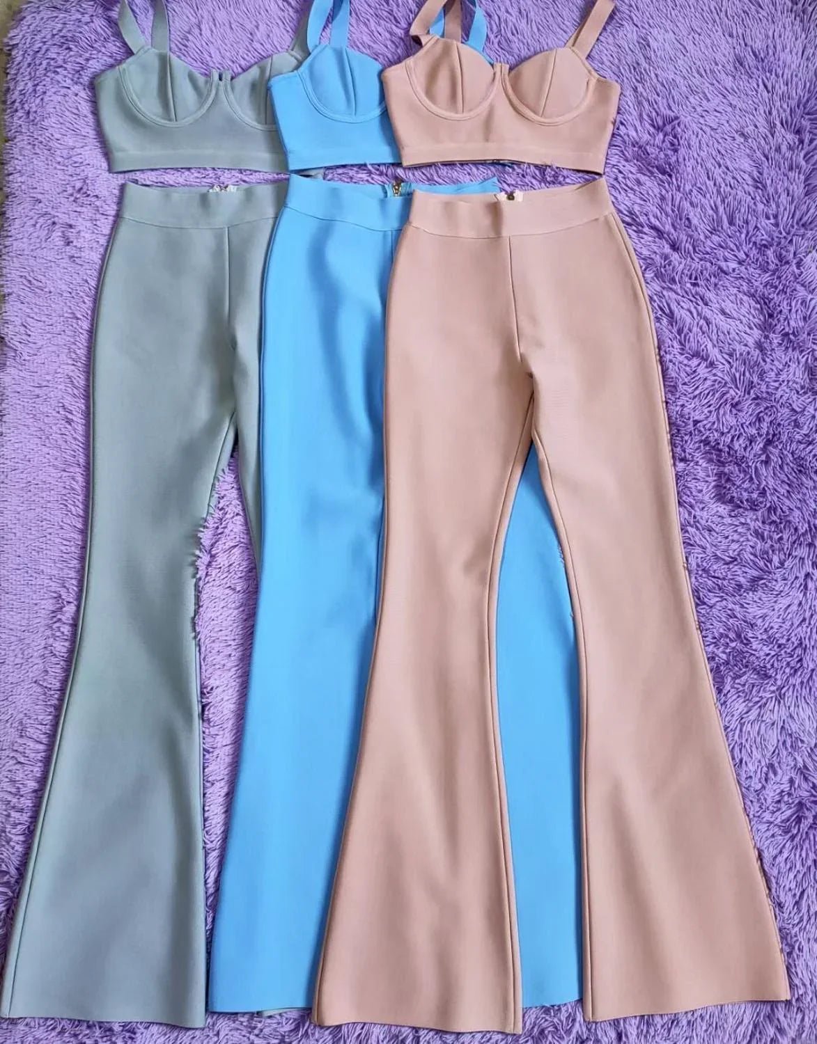 Hohe qualität Blau Zwei Stücke Set Bodycon Rayon Bandage Set Abend Party Sexy Mode Outfit | tif-shop24.de