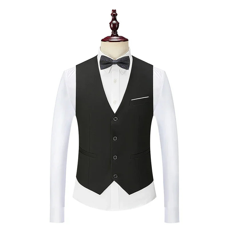 Smoking Slim Fit Business Party Bräutigam Hochzeit Anzüge Prom Ball Bankett Ehe Abend Abendessen Kostüm 3 Teilige Schal Revers | tif-shop24.de