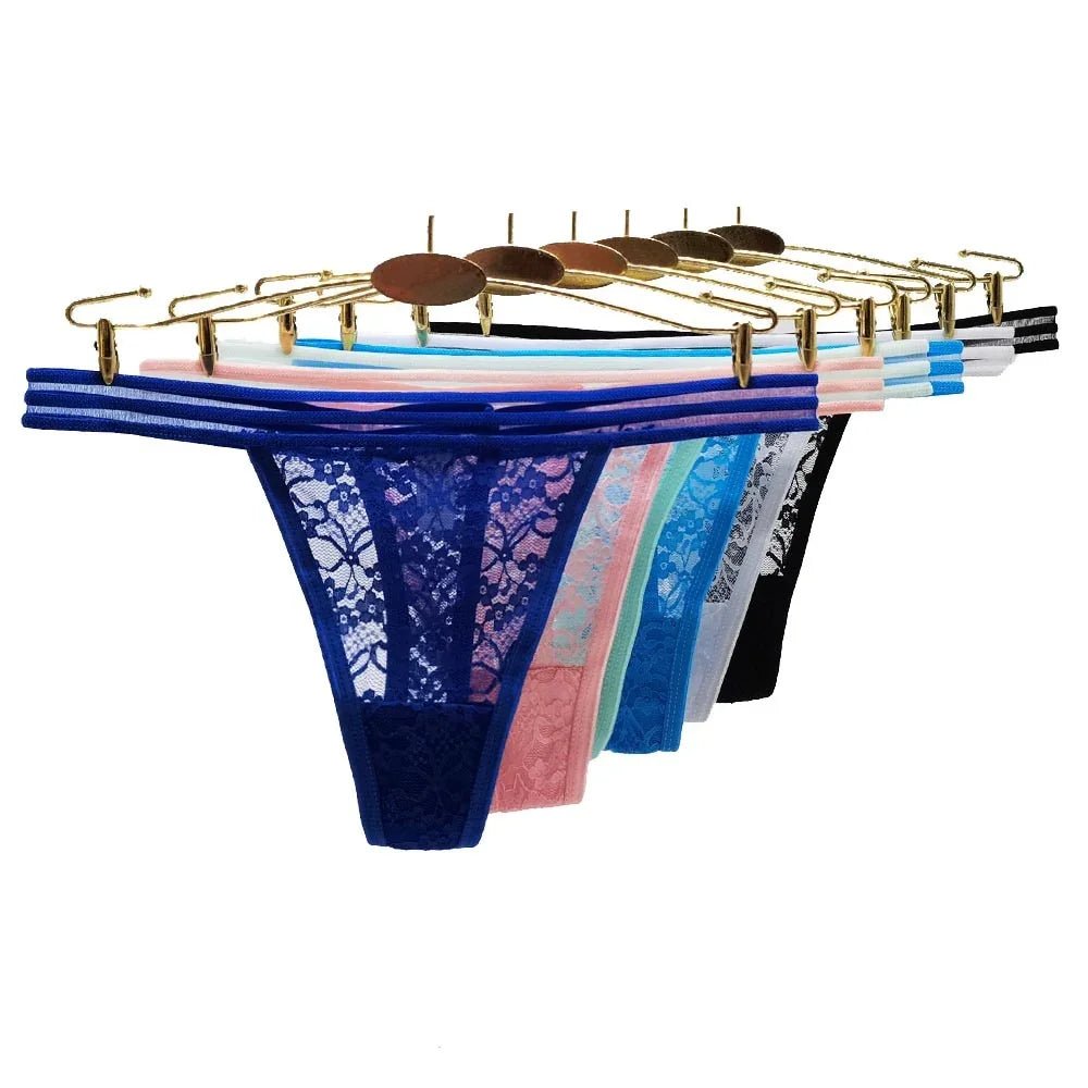 Moonflame 5 stück/lose T Zurück Sexy Unterwäsche Nylon 6 Farbe Transparent Spitze G String Frauen Tanga Höschen | tif-shop24.de