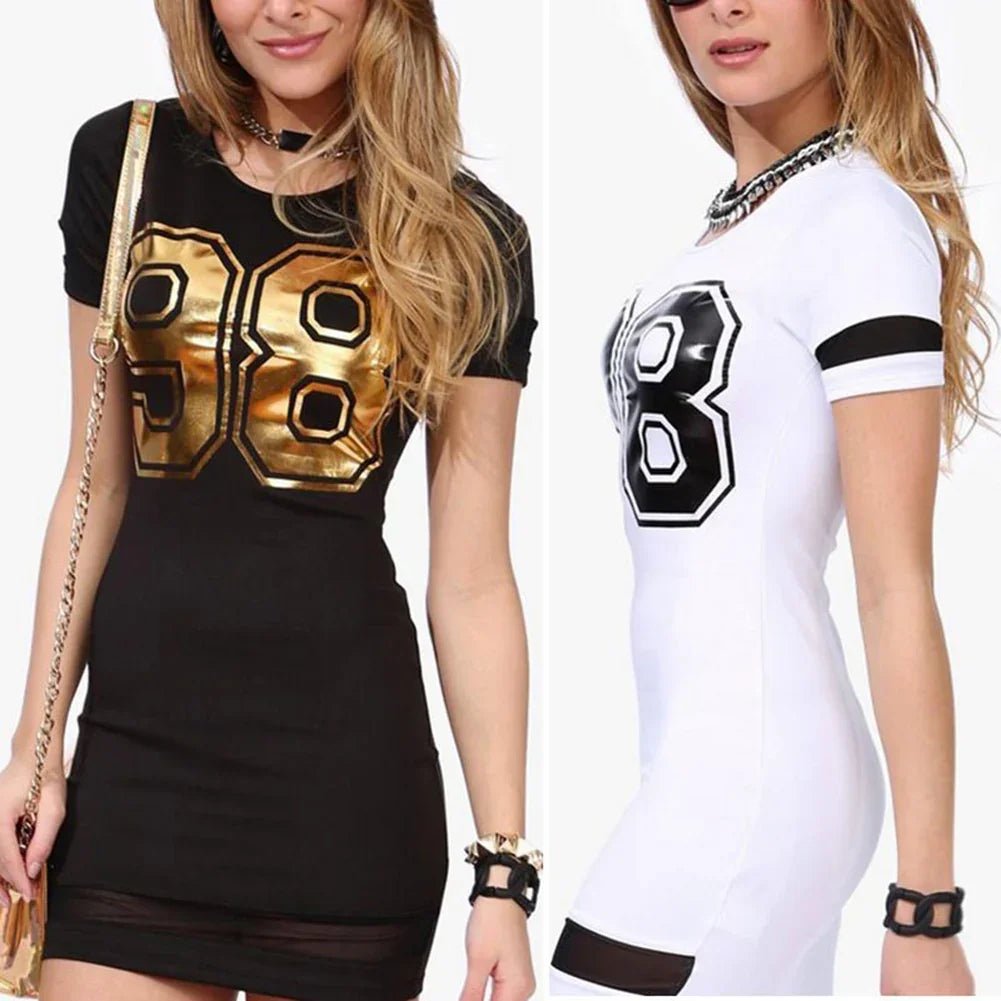 Sommer Casual Kurzarm 98 Print Party Cocktail Slim Mini Figurbetontes Kleid | tif-shop24.de