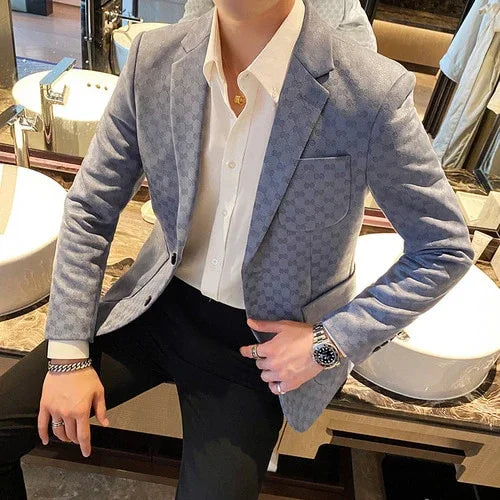 Blazer Britischen Stil Gedruckt Blazer Hochzeit Business Casual | tif-shop24.de