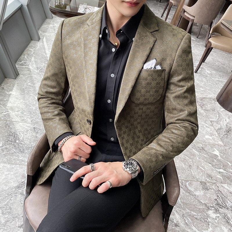 Blazer Britischen Stil Gedruckt Blazer Hochzeit Business Casual | tif-shop24.de