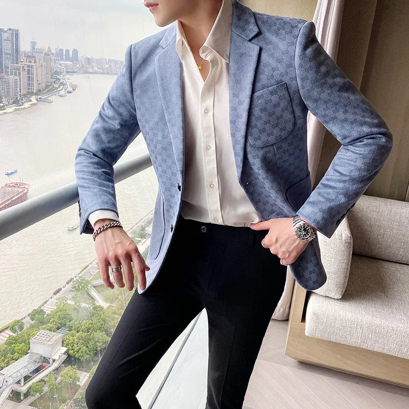 Blazer Britischen Stil Gedruckt Blazer Hochzeit Business Casual | tif-shop24.de