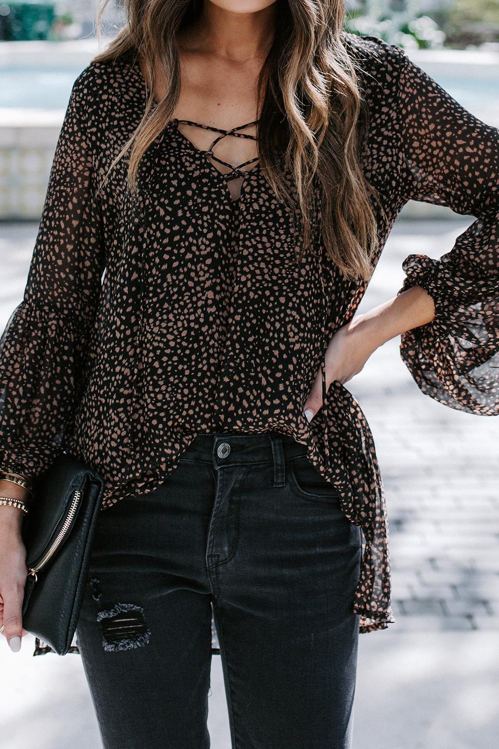 Schnürbluse mit Laternenärmeln | tif-shop24.de