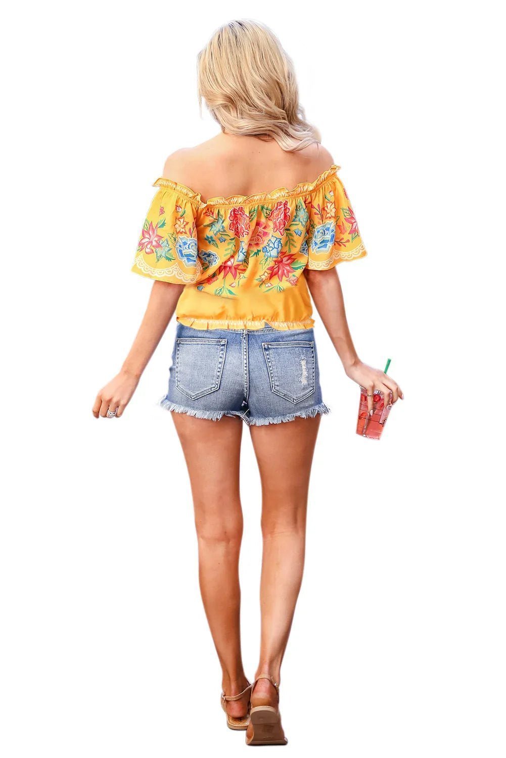 Cruisin Floral Top Schulterfreies Top mit Blumendruck | tif-shop24.de