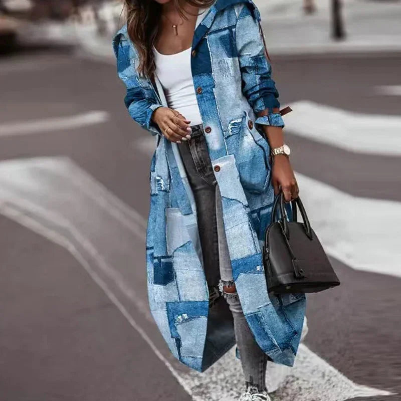 Mode Solide Langarm Mantel Elegante Umlegekragen | tif-shop24.de