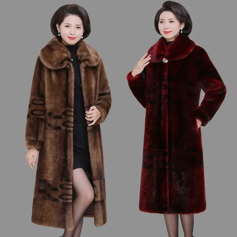 Coat Manteau Hiver Mink Fur Coat Winter Loose Size 5XL Long Faux Fur Warm | tif-shop24.de