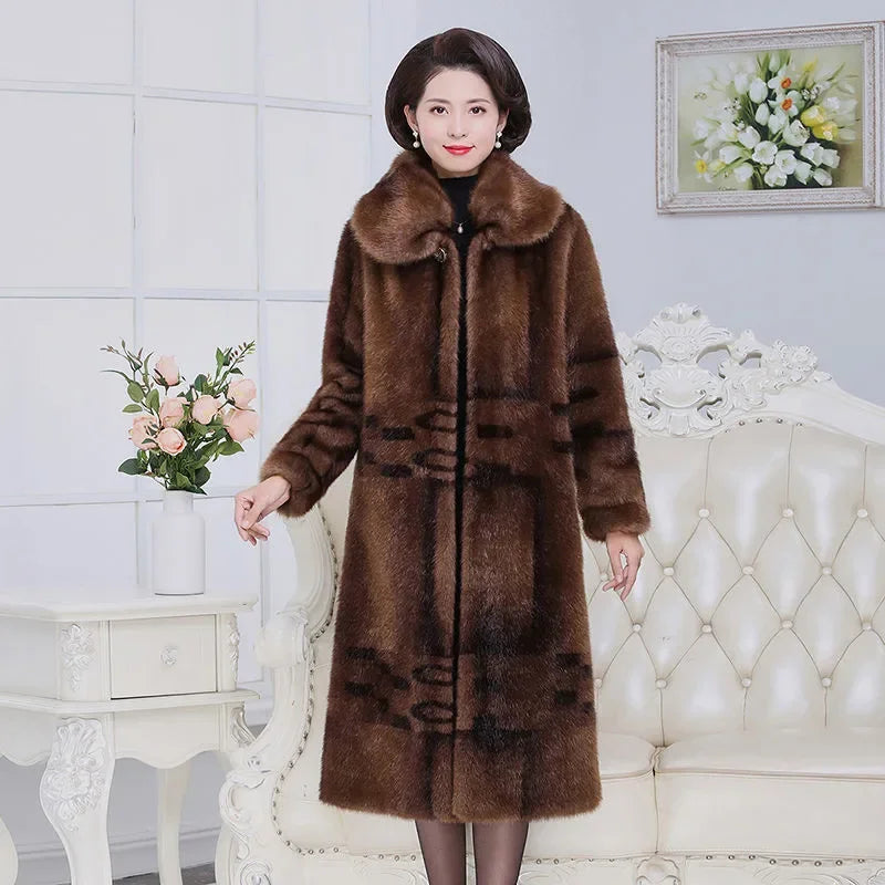 Coat Manteau Hiver Mink Fur Coat Winter Loose Size 5XL Long Faux Fur Warm - tif-shop24.de