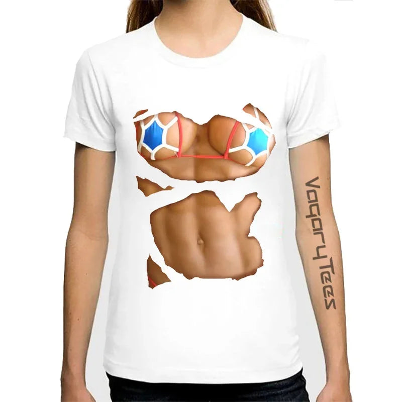 Sommer Kühl Tops Casual 3D Titten Drucken und Kurzarm O Ansatz  Große Brüste Sexy Brust design Druck | tif-shop24.de
