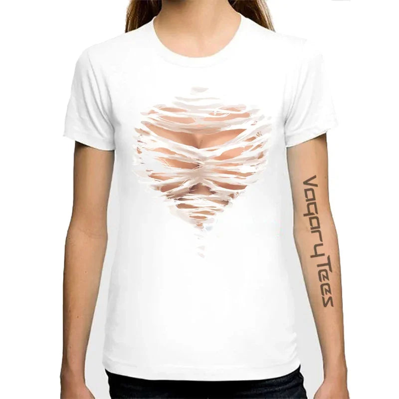 Sommer Kühl Tops Casual 3D Titten Drucken und Kurzarm O Ansatz  Große Brüste Sexy Brust design Druck | tif-shop24.de