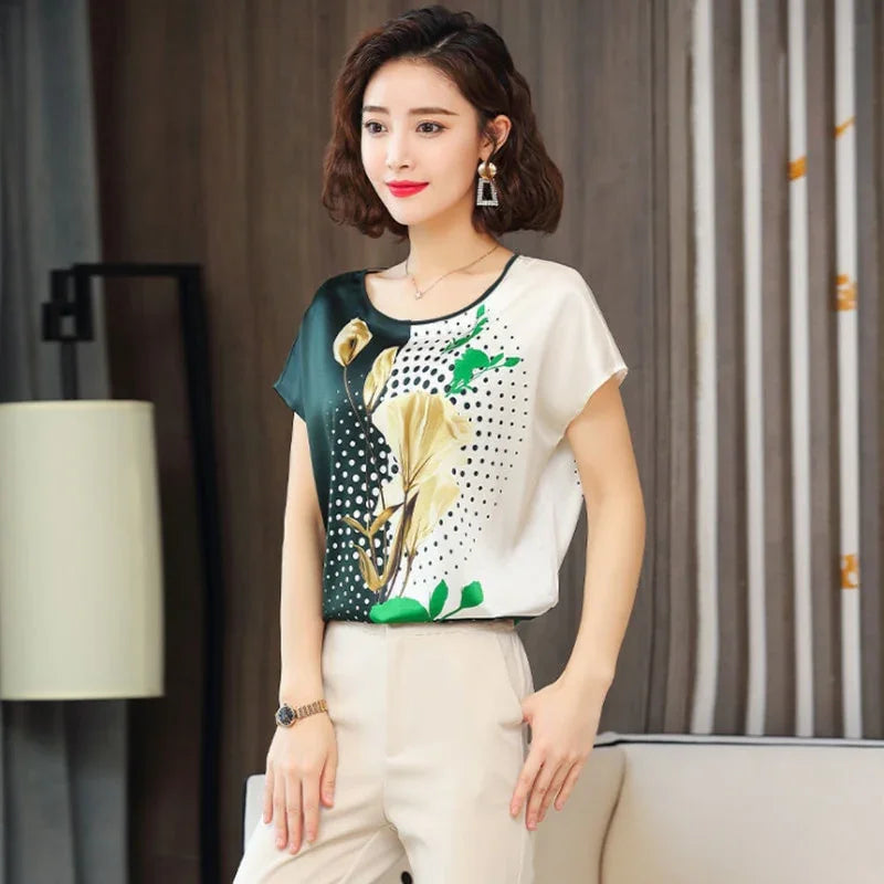 Frauen Shirts Mode T-shirts Damen Print Zauber Farbe Streifen Dame Kurzarm Plus Lose Größe s-xxxxl Tops | tif-shop24.de