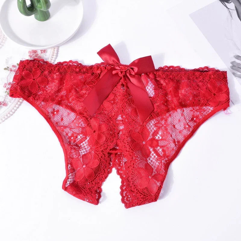 Sexy Lace Crotchless Thong — Sheer Mesh Open-Crotch Panties | tif-shop24.de