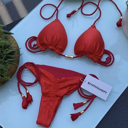 Tanga Bikini Set Badeanzüge Sexy Badeanzüge Bikinis Dreieck Bandage | tif-shop24.de