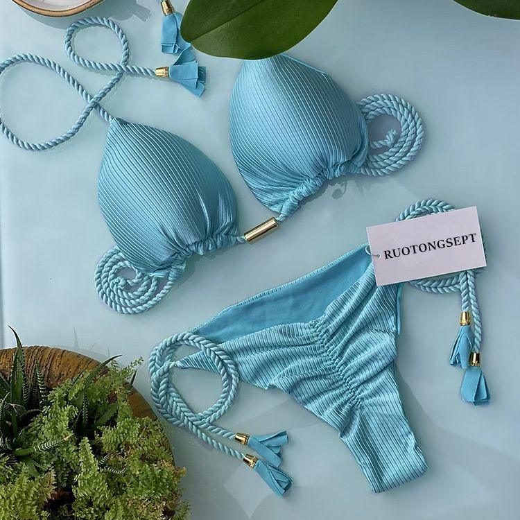 Tanga Bikini Set Badeanzüge Sexy Badeanzüge Bikinis Dreieck Bandage | tif-shop24.de