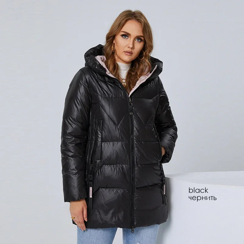 HaiLuoZi Unten Jacke Mid-lange Plus Größe Winter Mantel Fashion Zipper  Dicken Parka Baumwolle Casual | tif-shop24.de