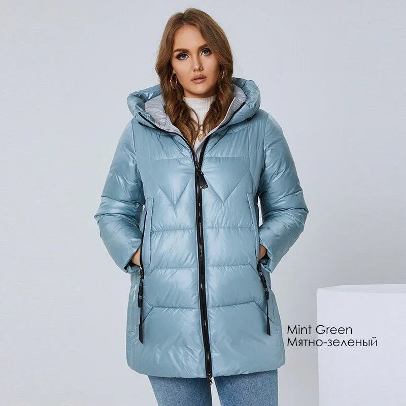 HaiLuoZi Unten Jacke Mid-lange Plus Größe Winter Mantel Fashion Zipper Dicken Parka Baumwolle Casual - tif-shop24.de