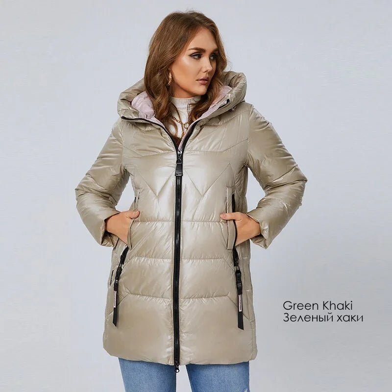 HaiLuoZi Unten Jacke Mid-lange Plus Größe Winter Mantel Fashion Zipper  Dicken Parka Baumwolle Casual | tif-shop24.de