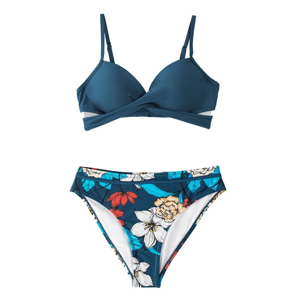 CUPSHE Push Up Blumen Wrap Bikini Sexy Tanga Badeanzüge Strand | tif-shop24.de