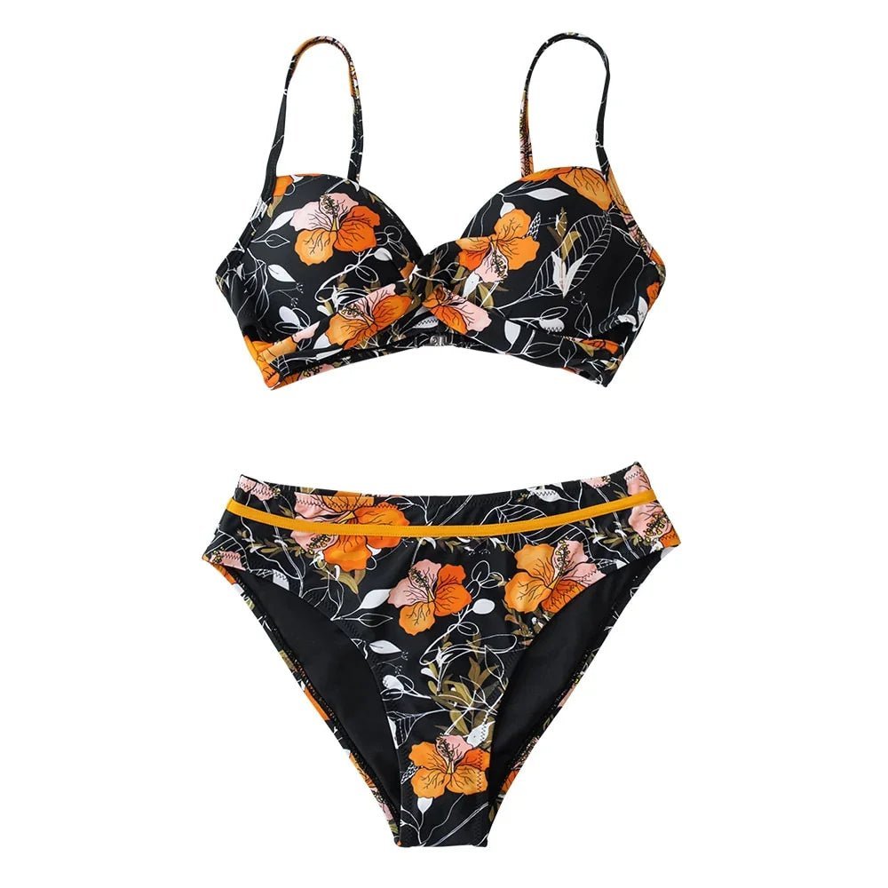 CUPSHE Push Up Blumen Wrap Bikini Sexy Tanga Badeanzüge Strand - tif-shop24.de