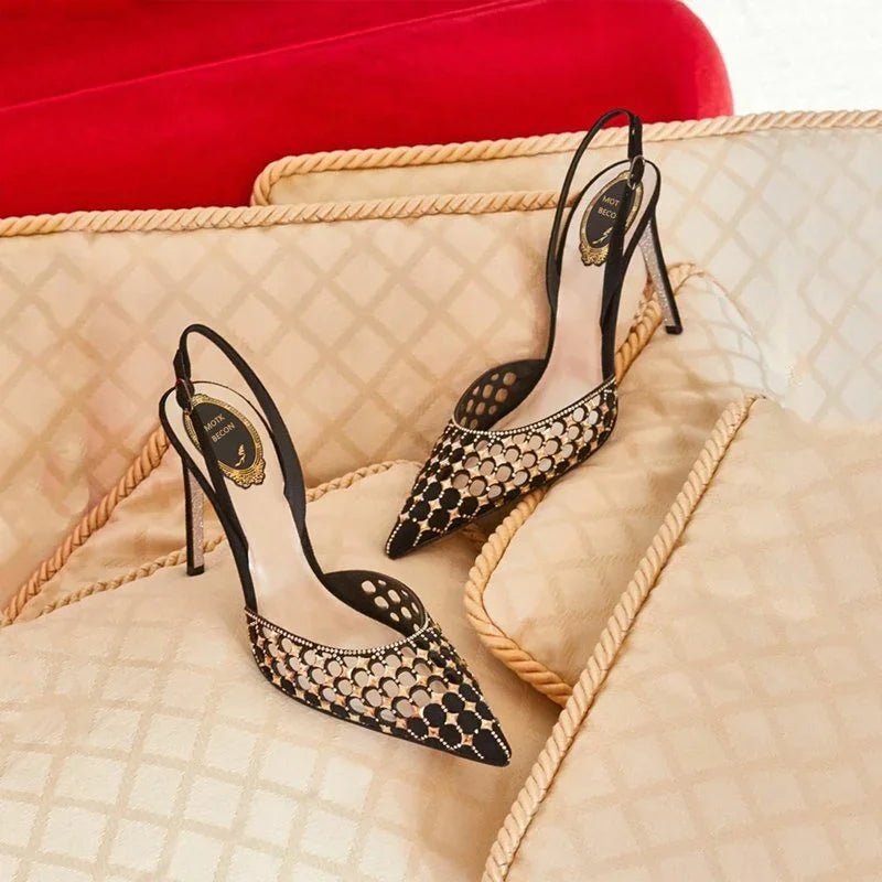 Frauen Pumpen Spitzen Zehe Strass Kristall High Heels Schuhe Slip auf Frauen Hochzeit Pumpen Sandale Damen Sexy Party Hochzeit Schuhe - tif-shop24.de