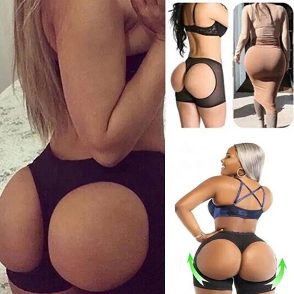 Women Hollow Hole Underpants Butt Exposed Buttocks Sexy Body Sculpting Underwear - tif-shop24.de