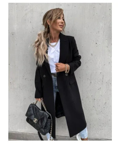 Beliebter Langer Anzug Kragen Wollmantel - tif-shop24.de