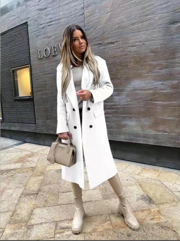 Beliebter Langer Anzug Kragen Wollmantel | tif-shop24.de