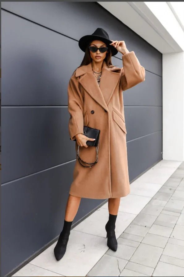 Beliebter Langer Anzug Kragen Wollmantel | tif-shop24.de