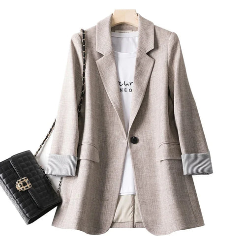 Long Sleeve Spring Blazer - Casual Business Plaid Suits Office | tif-shop24.de