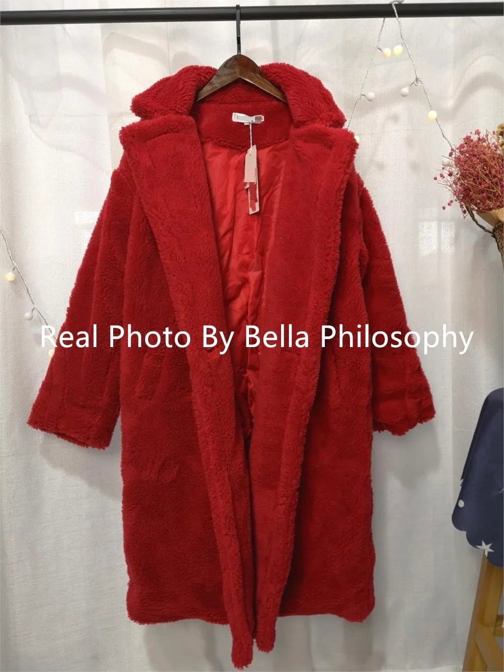 Bella Philosophy Winter Faux Fur Warm Long Coat Thick Teddy Bear Casual - tif-shop24.de