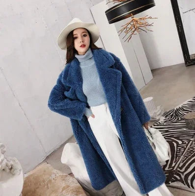 Bella Philosophy Winter Faux Fur Warm Long Coat Thick Teddy Bear Casual - tif-shop24.de